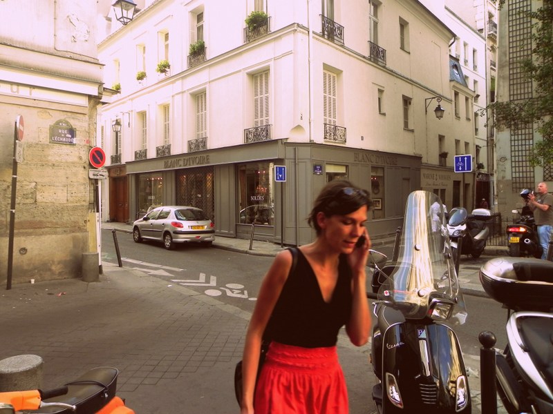 Thin French woman in Paris