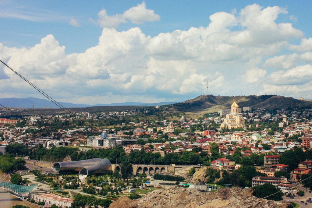 An expansive view of Tbilisi